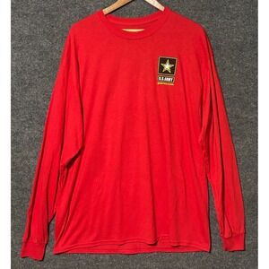 US Army Long Sleeve T Shirt Goarmycom Red Gildan DryBlend Men's XL